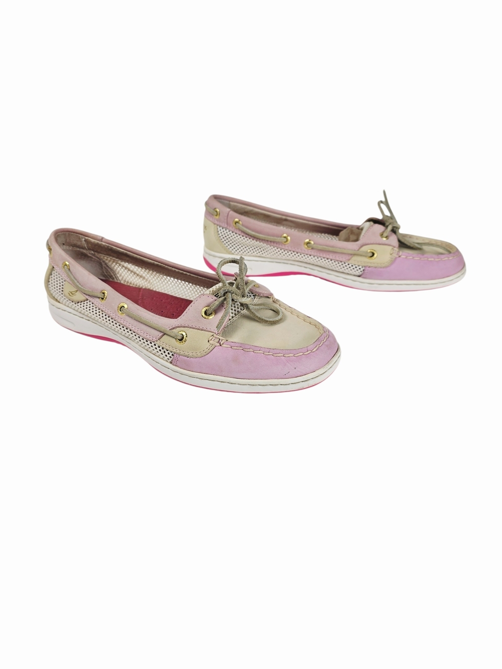 Sperry Saltwater Two-Tone Pink Leather Boat Shoes - Picture 5 of 12
